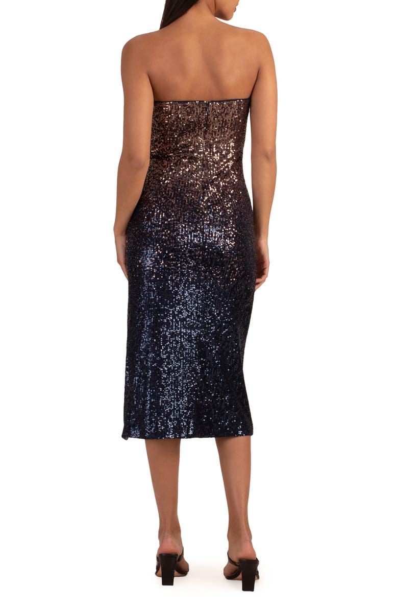 Trina Turk Stella Strapless Ombré Sequin Cocktail Dress, Alternate, color, 