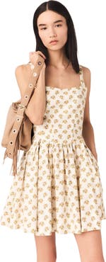 maje Short flared patterned dress