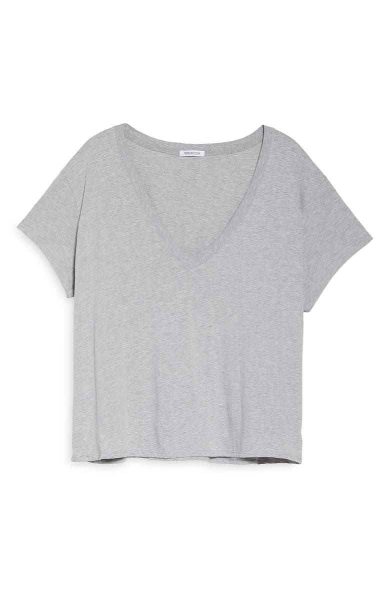 Good American Cotton V-Neck T-Shirt, Alternate, color,