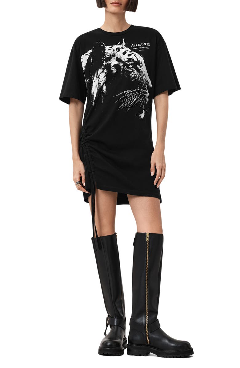 AllSaints Ivana Naeina Tiger Graphic T-Shirt Dress, Main, color,