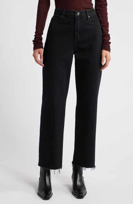 FRAME Le Jane High Waist Raw Hem Crop Straight Leg Jeans