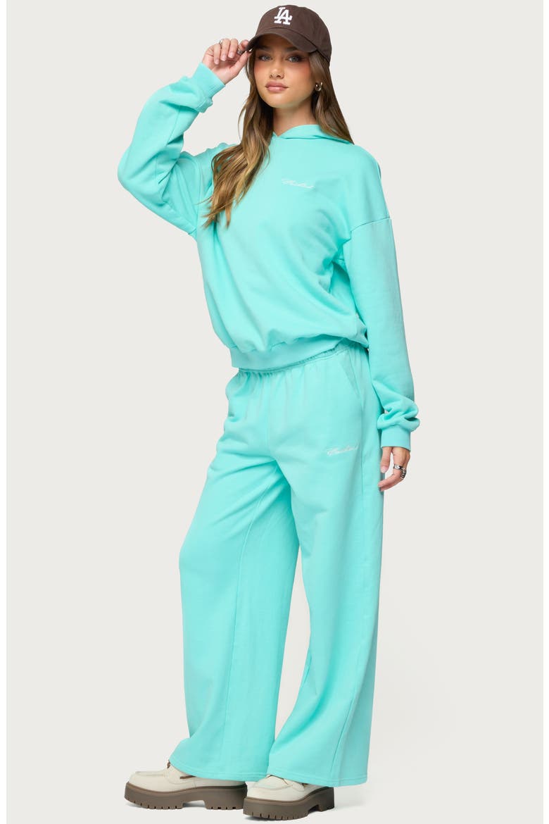 Only Logo Wide Leg Sweatpants, Alternate, color, AQUA
