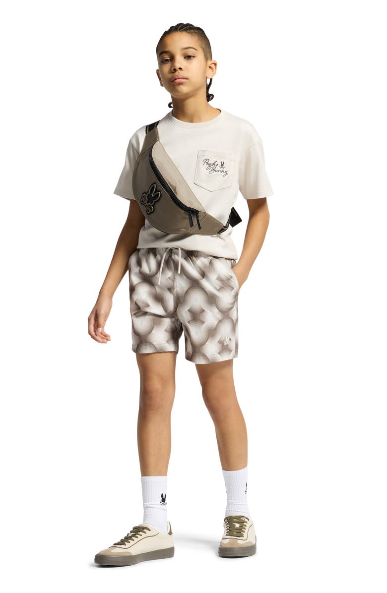 Psycho Bunny Kids' Paros Printed Swim Trunks, Alternate, color, 