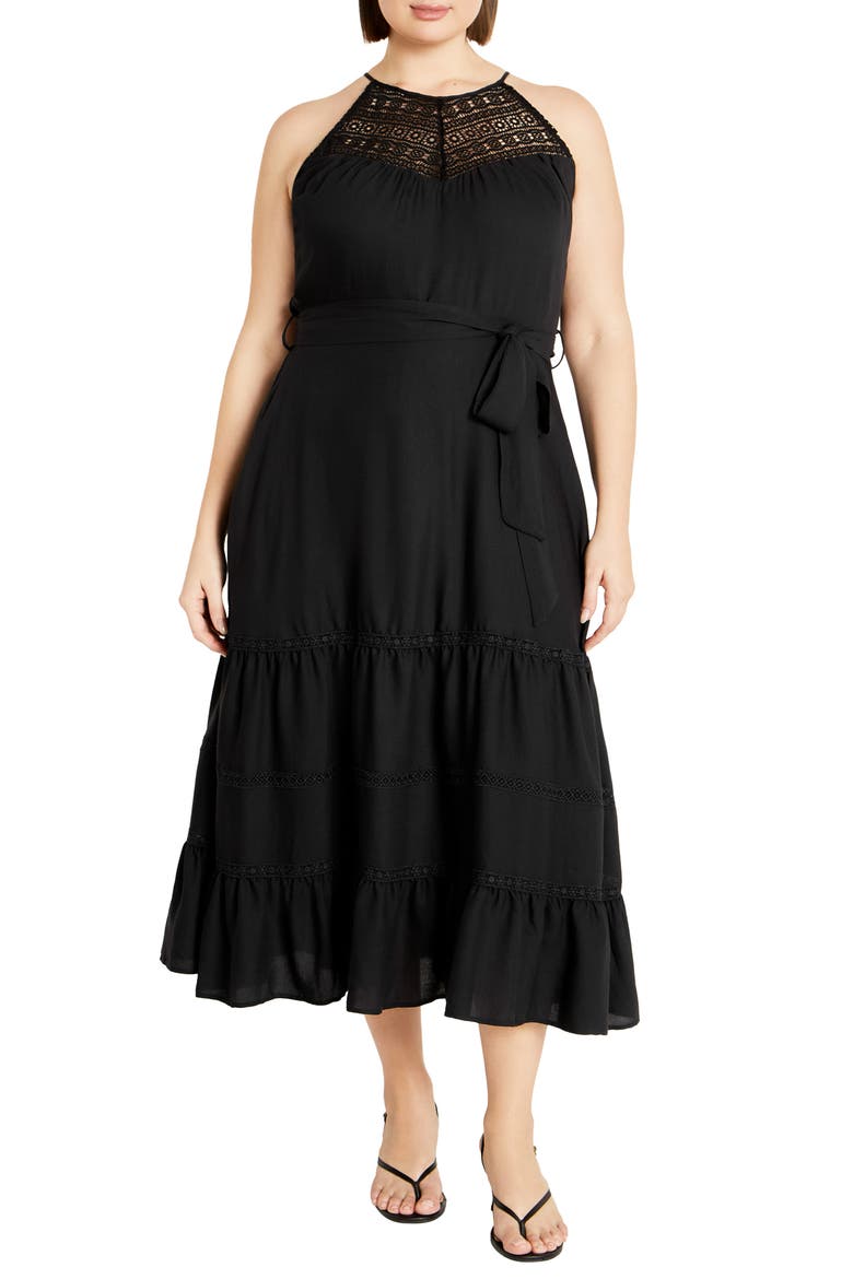 Alessia Sleeveless A-Line Dress, Main, color, BLACK