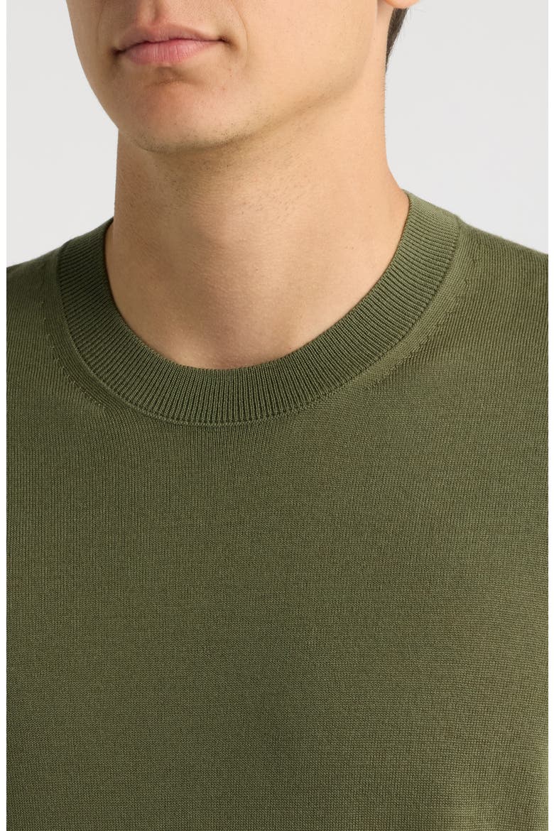 H-Leno Virgin Wool Crewneck Sweater, Alternate, color, OPEN GREEN