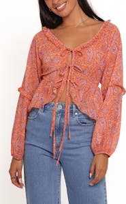 Petal & Pup Isolt Paisley Print Tie Front Shirt