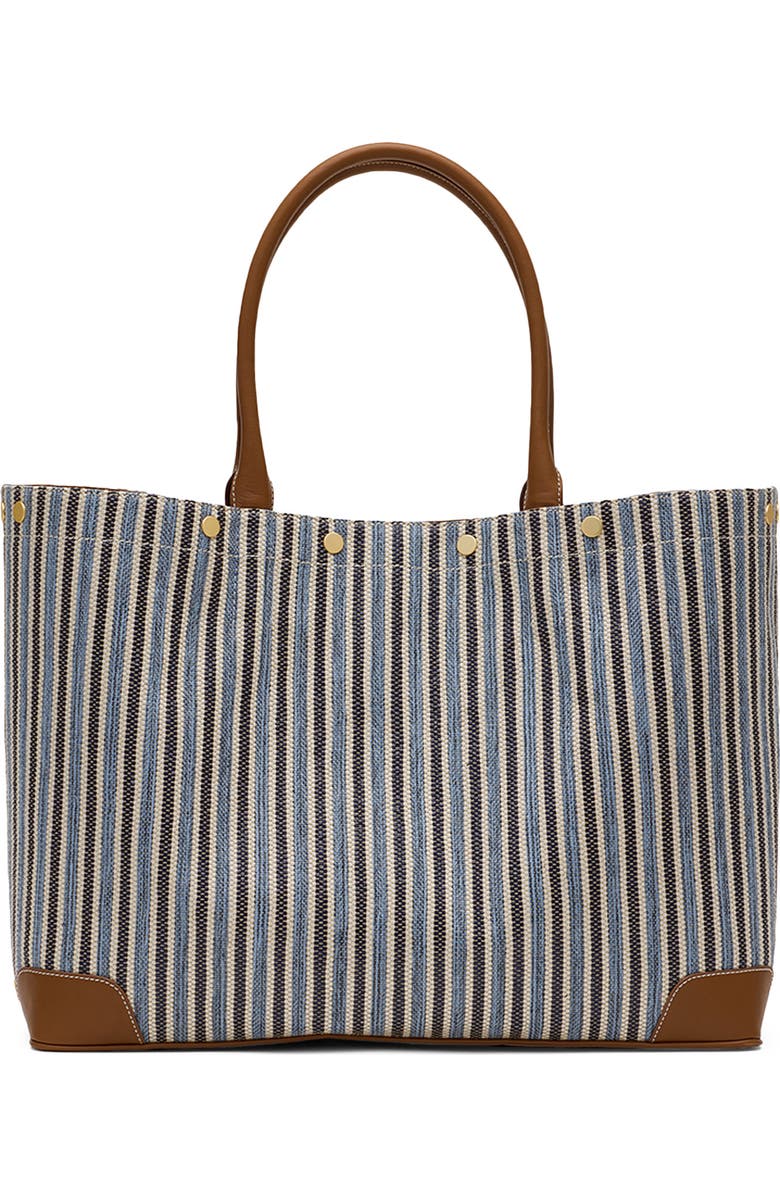 HAMMITT Olympia Woven Tote, Alternate, color, Cabana Blue/ Brushed Gold