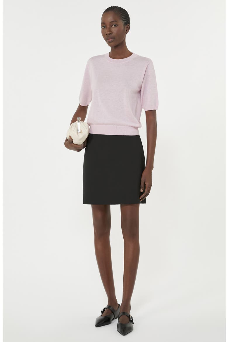 Crewneck Wool & Cashmere Sweater, Alternate, color, PINK