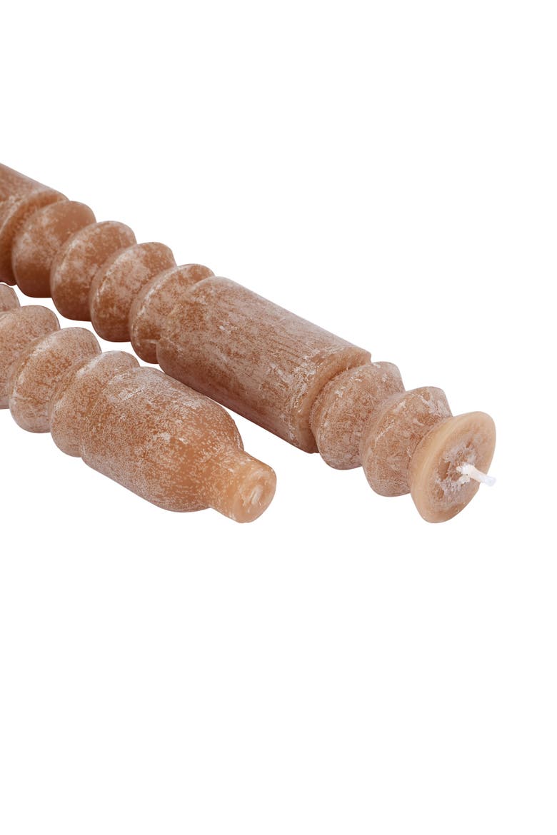 Unscented  Taper Candles in Box, Set of 2, Cappuccino, Alternate, color, Brown