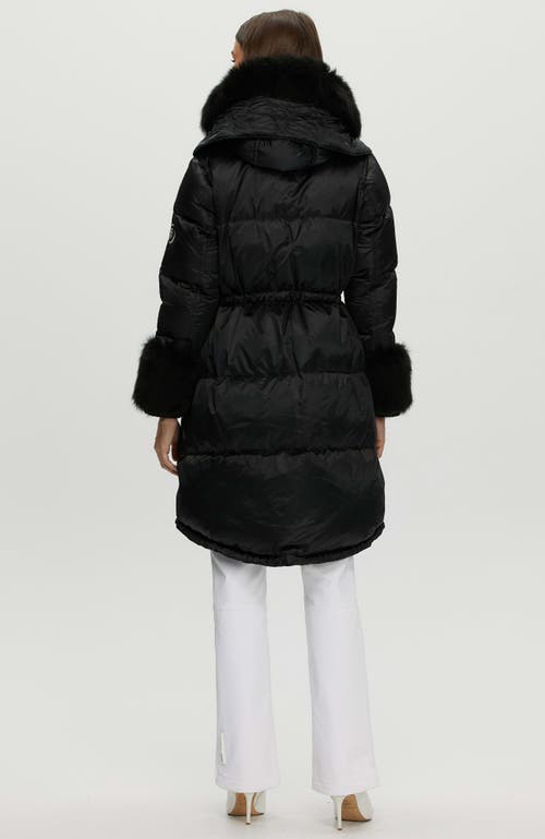 Gorski Apres-ski Jacket With Lamb Hood Trim & Cuffs In Black