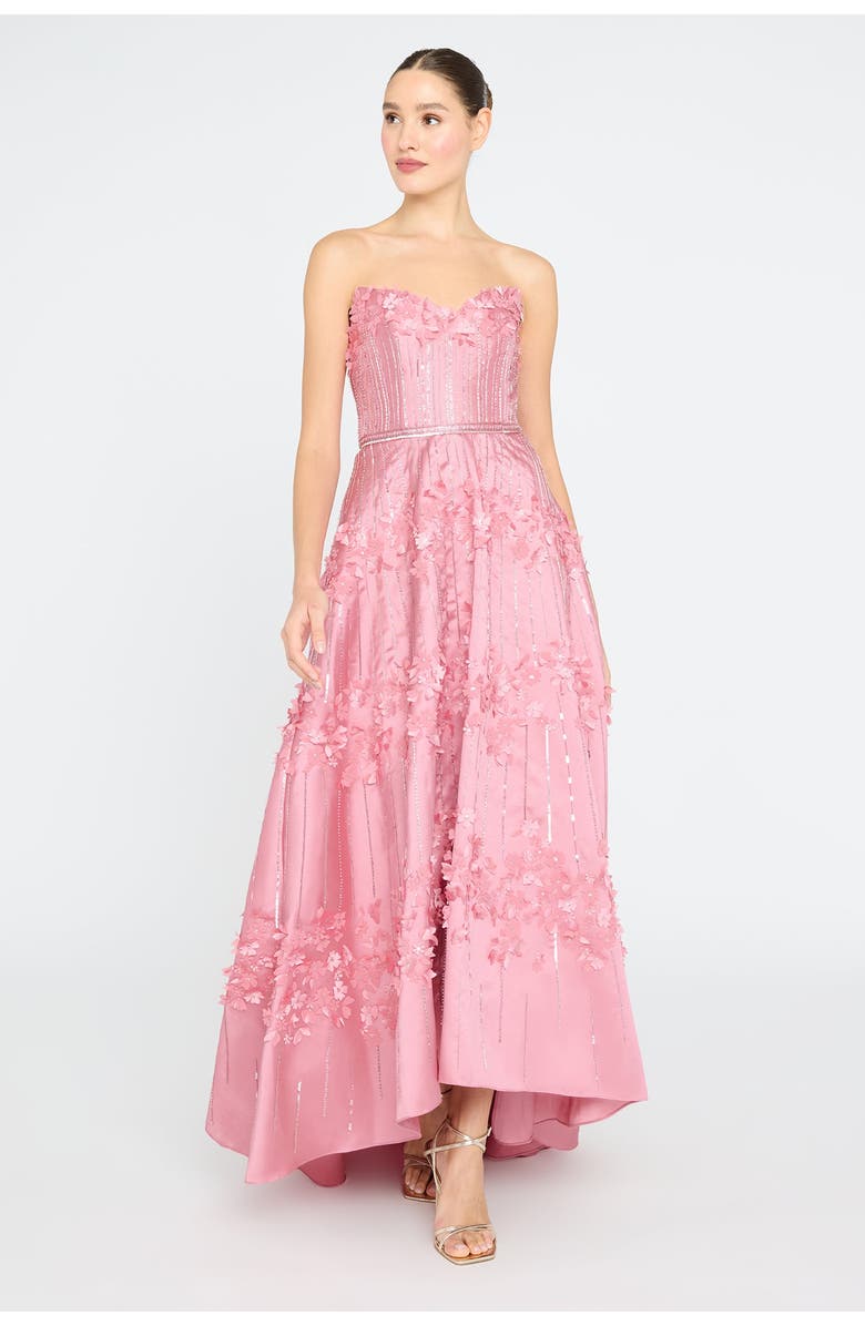 Theia Toby Beaded Gown, Alternate, color, Wild Rose