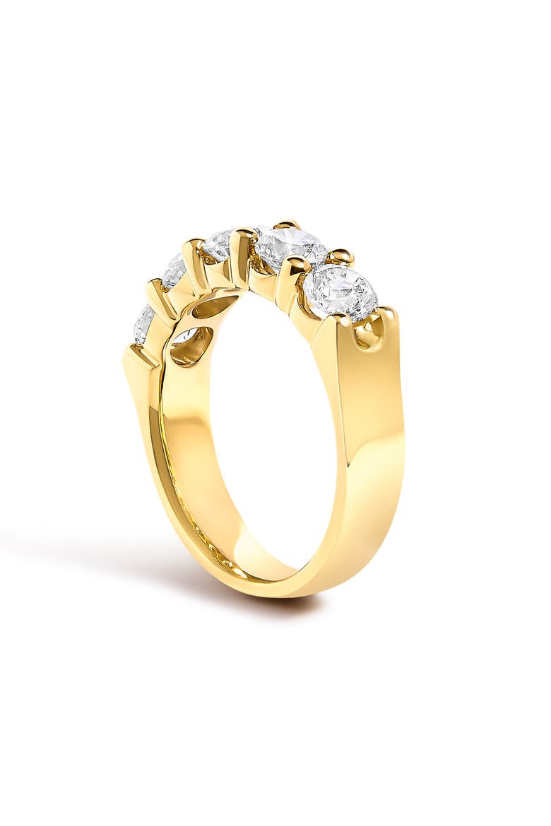14K Gold 2.0 Ctw Round Diamond Five-Stone Band Ring, Alternate, color, Yellow Gold