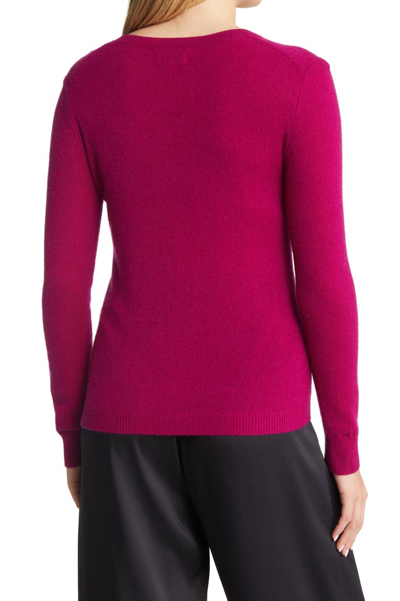 Cashmere Essential V-Neck Sweater, Alternate, color, PLUMIER