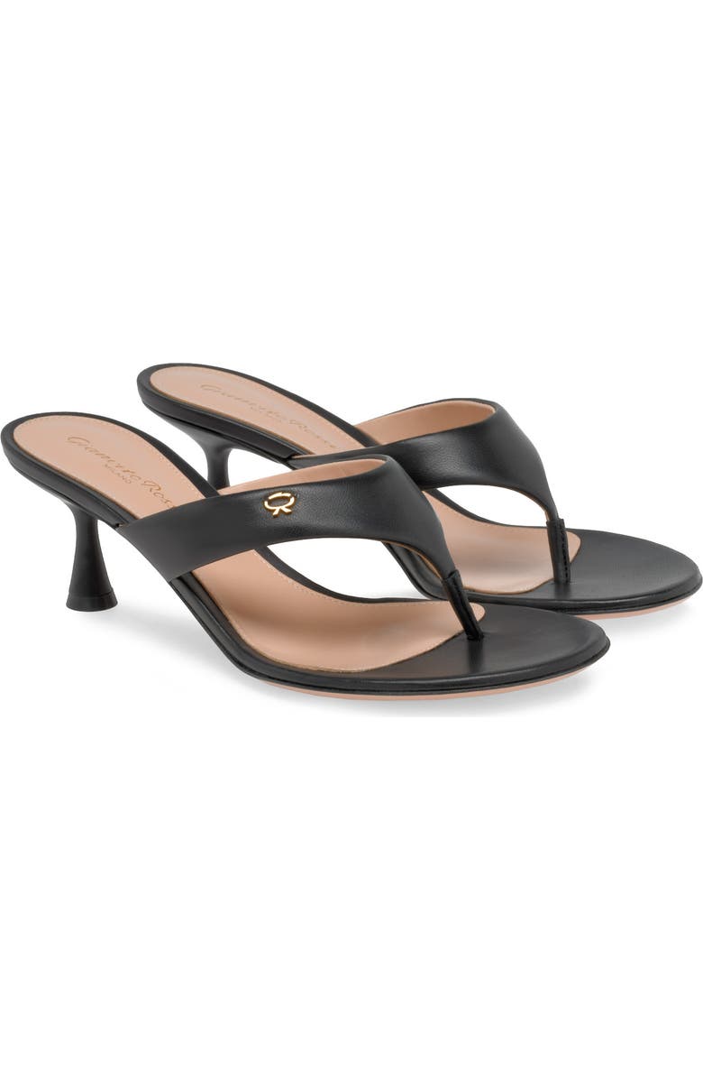 Gianvito Rossi Ascent Thong 55 Sandals, Alternate, color, Black