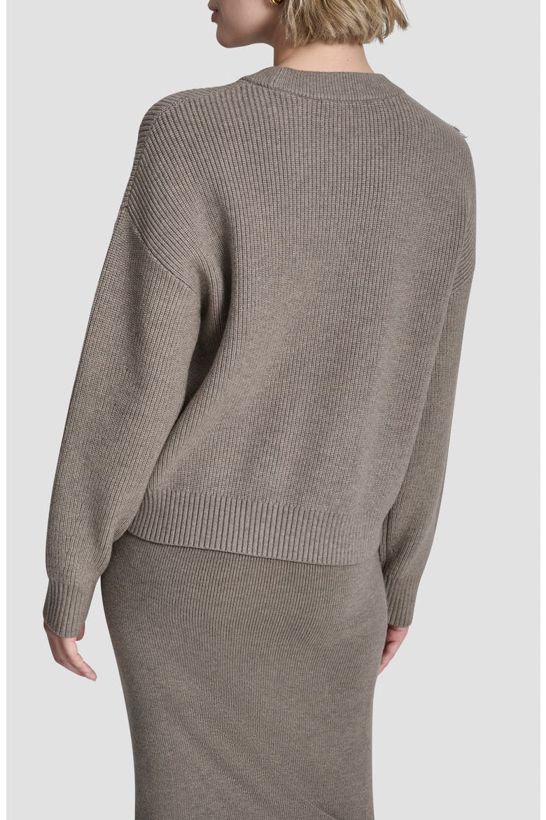Fringe Detail Rib Sweater, Alternate, color, CITY TAUPE HEATHER
