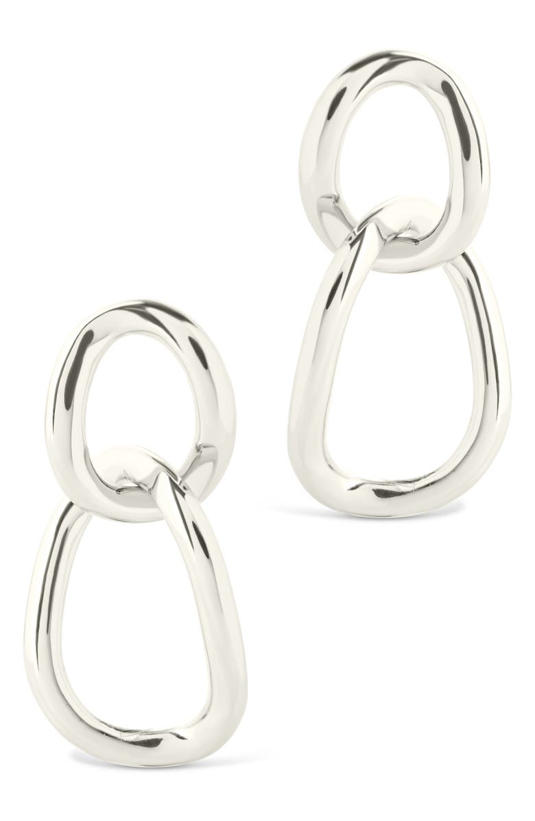 Sterling Forever Cruz Double Link Drop Earrings, Alternate, color, Silver