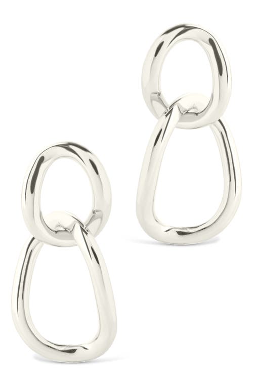 Sterling Forever Cruz Double Link Drop Earrings In Silver