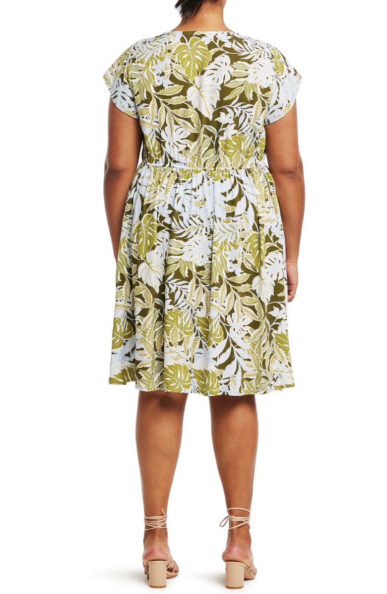 Estelle Elle Leaf Print Dress, Alternate, color,