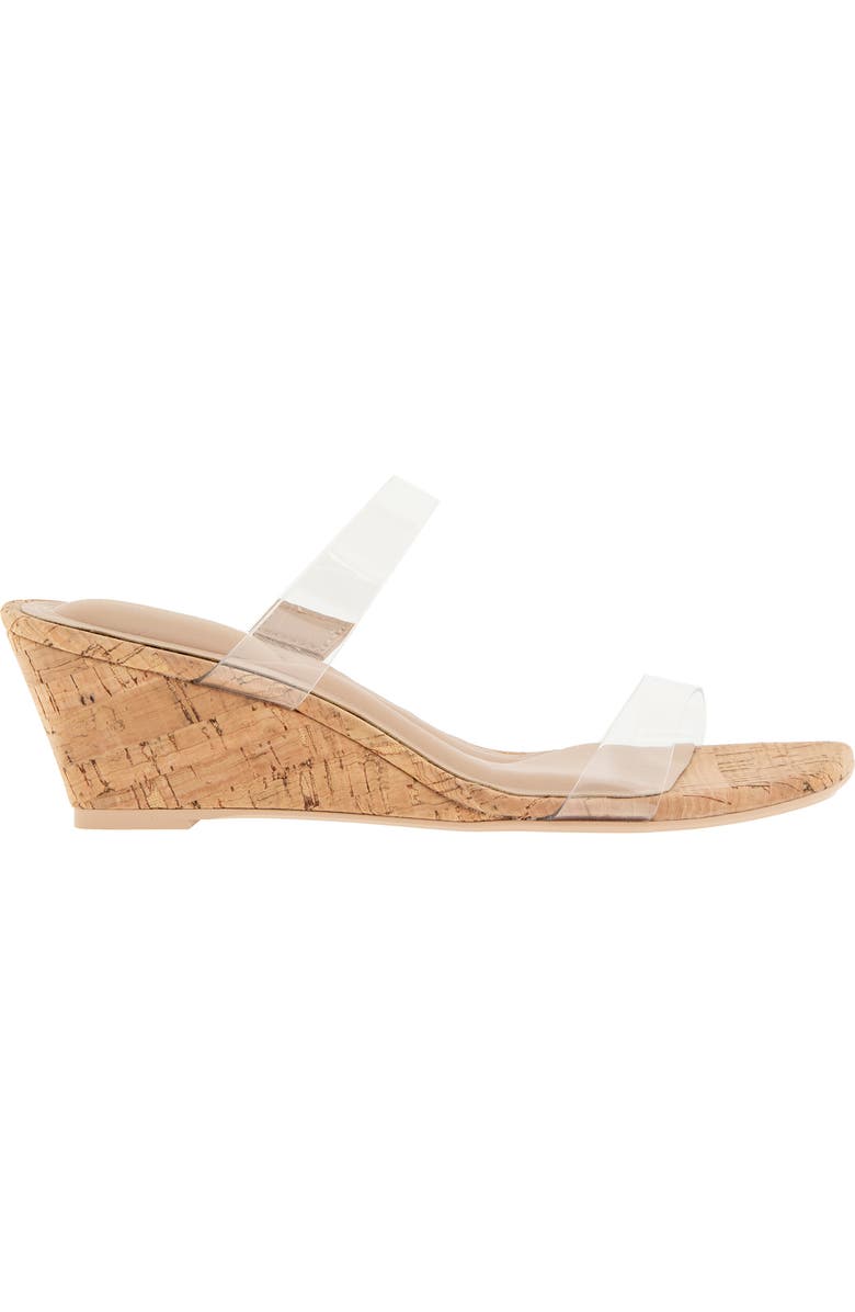 BCBGeneration Stammie Cork Wedge Sandal, Alternate, color, Clear
