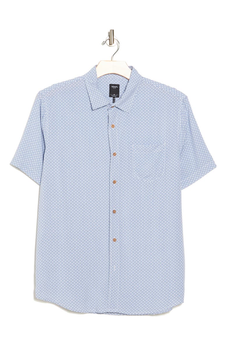 Union Venice Relaxed Fit Short Sleeve Button-Up Shirt, Alternate, color, Blue Beach