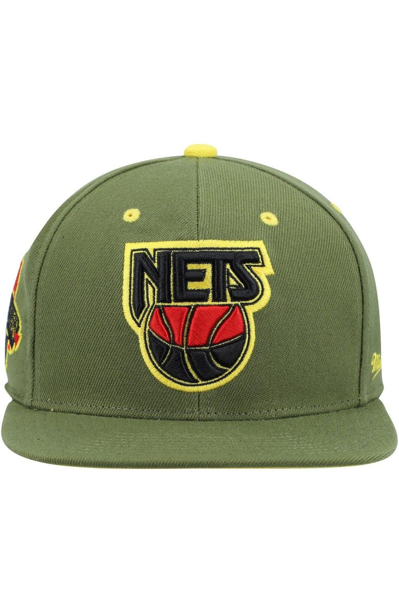 Mitchell & Ness Men's Mitchell & Ness x Lids Olive New Jersey Nets Dusty NBA Draft Hardwood Classics Fitted Hat, Alternate, color, Olive