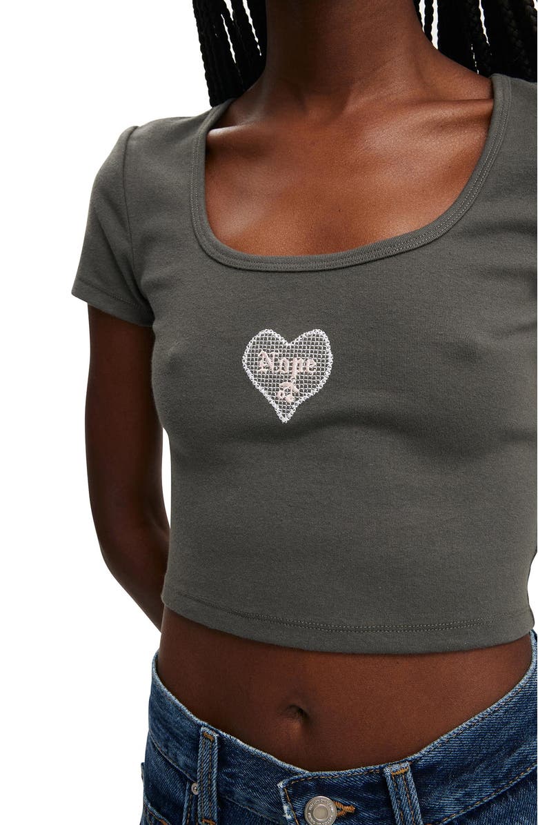 Cotton On Women's Scooped Crop Rib Tee, Alternate, color, 