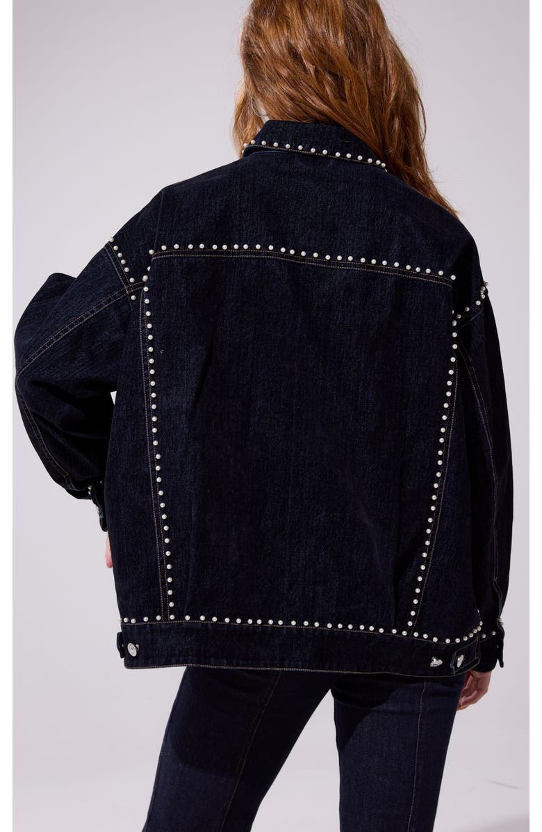 AZALEA WANG Micah Embellished Jacket, Alternate, color, Denim