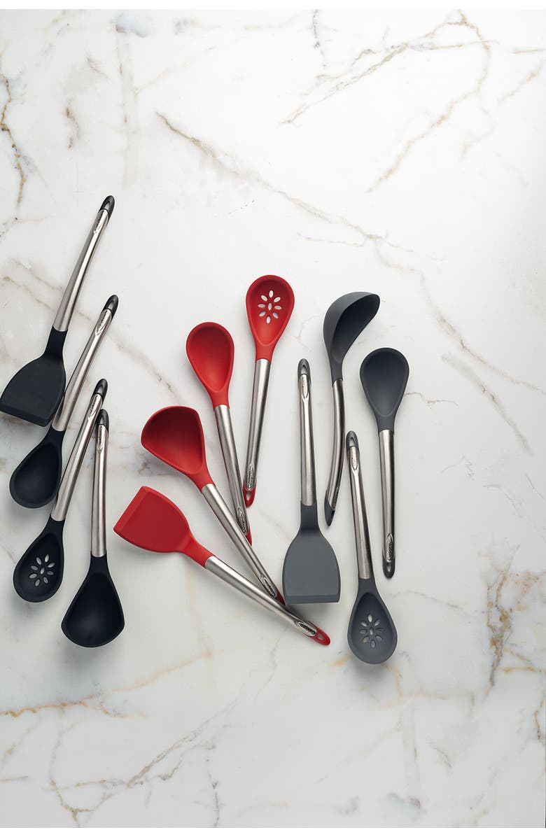 CUISIPRO Silicone & Stainless Steel 12.25-Inch Ladle, Alternate, color, Black