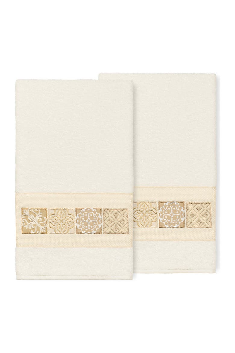 Vivian Embellished Bath Towel - Set of 2 - Cream, Alternate, color, CREAM