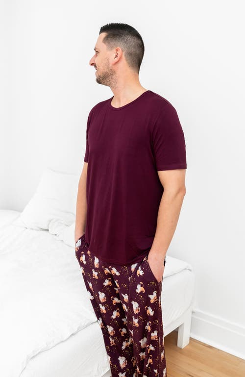 Laree + Co Griffin Adult Lounge Top In Burgundy