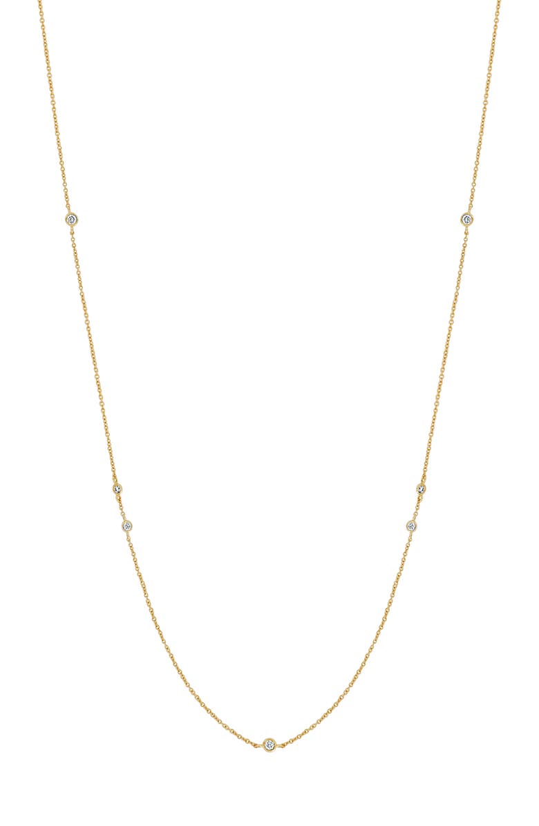 Bony Levy Monaco Diamond Station Necklace, Main, color, 18K Yellow Gold