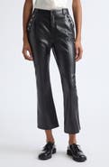 Cinq à Sept Suzette Cropped Faux Leather Flare Pants