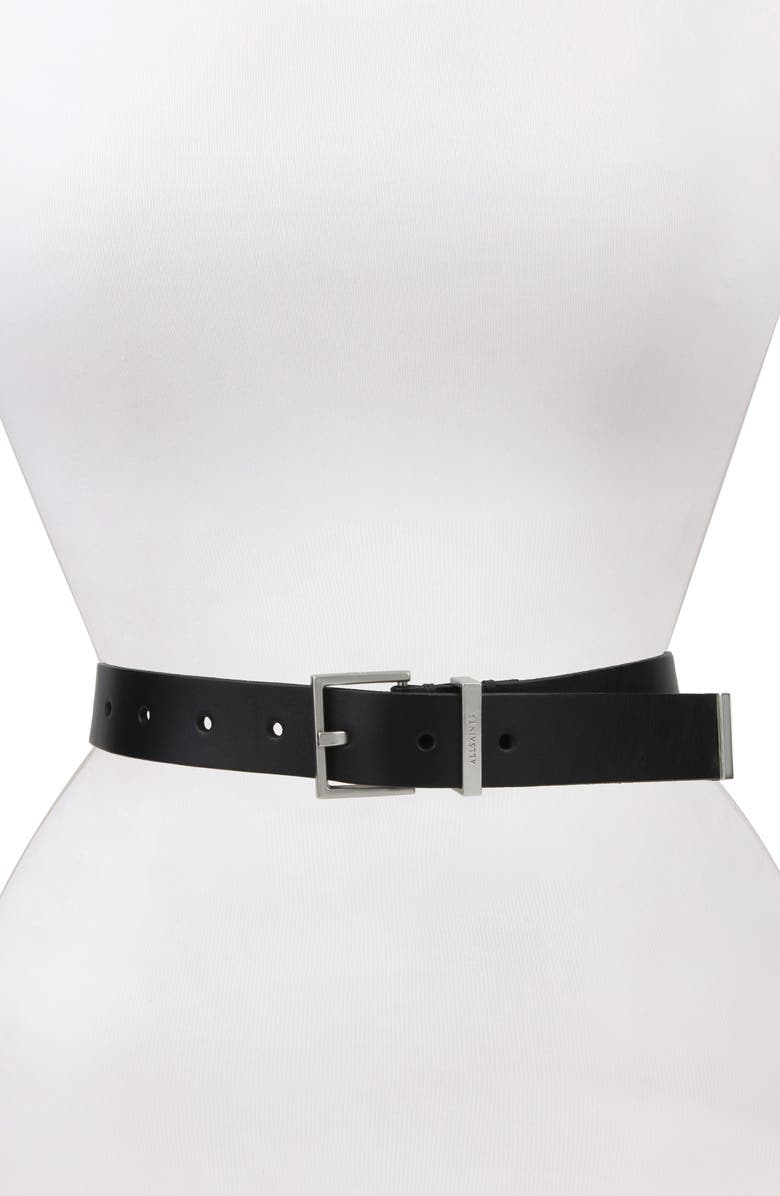 AllSaints Leather Belt, Main, color, 