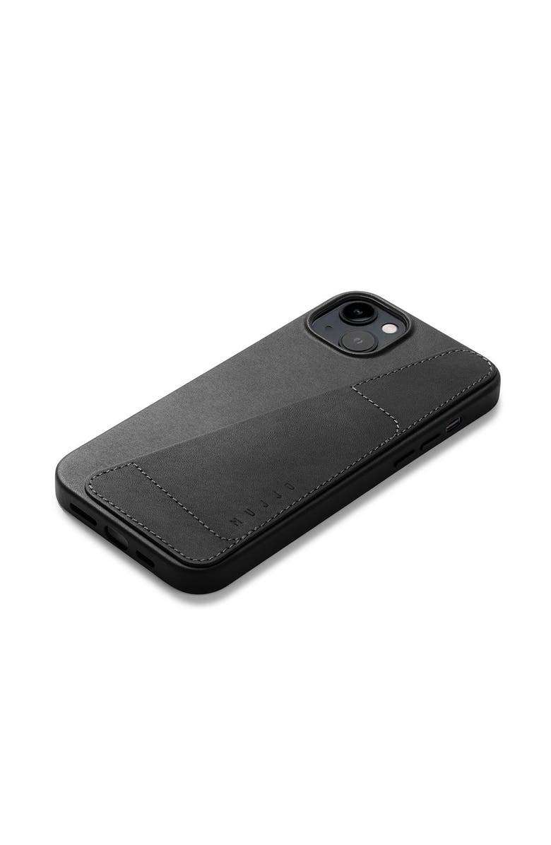 MUJJO Full Leather MagSafe Wallet Case for iPhone 15 Plus and 14 Plus, Alternate, color, Black