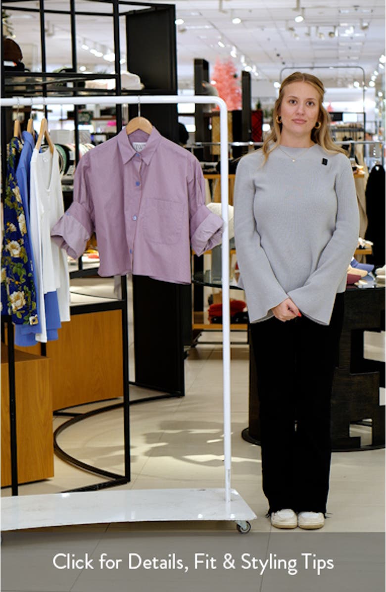 Next Ex Stripe Cotton Crop Button-Up Shirt, sales video thumbnail