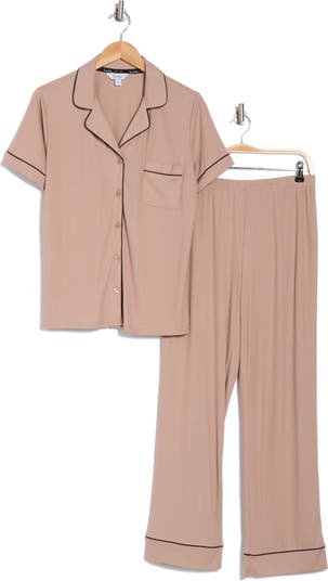 Ribbed Short Sleeve Top & Pants Pajamas