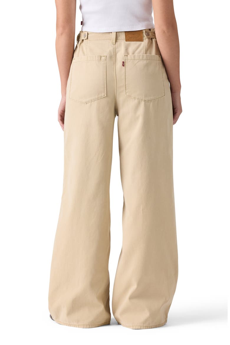 Cinch High Waist Baggy Wide Leg Fatigue Pants, Alternate, color, TENCEL WHITE PEPPER