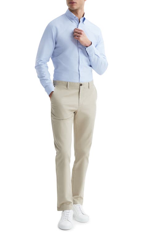 Reiss Soft Blue Slim-fit Button-down Collar Cotton Oxford Shirt In Blue