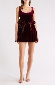 All in Favor Velvet Fit & Flare Dress
