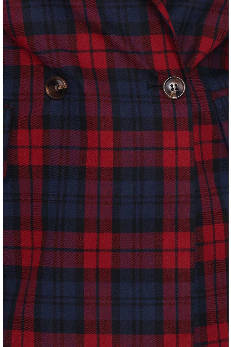 Juilette Plaid Double Breasted Blazer, Alternate, color, RED PLAID