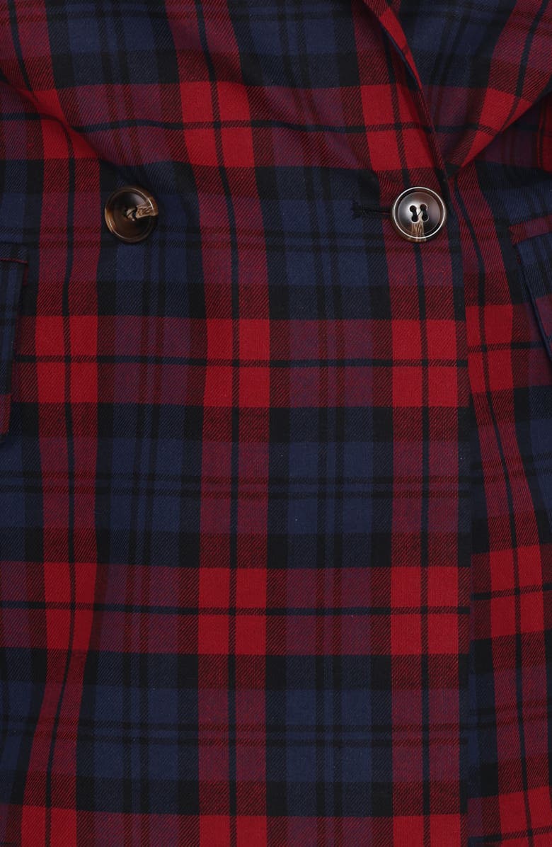 Petal & Pup Juilette Plaid Double Breasted Blazer, Alternate, color, Red Plaid
