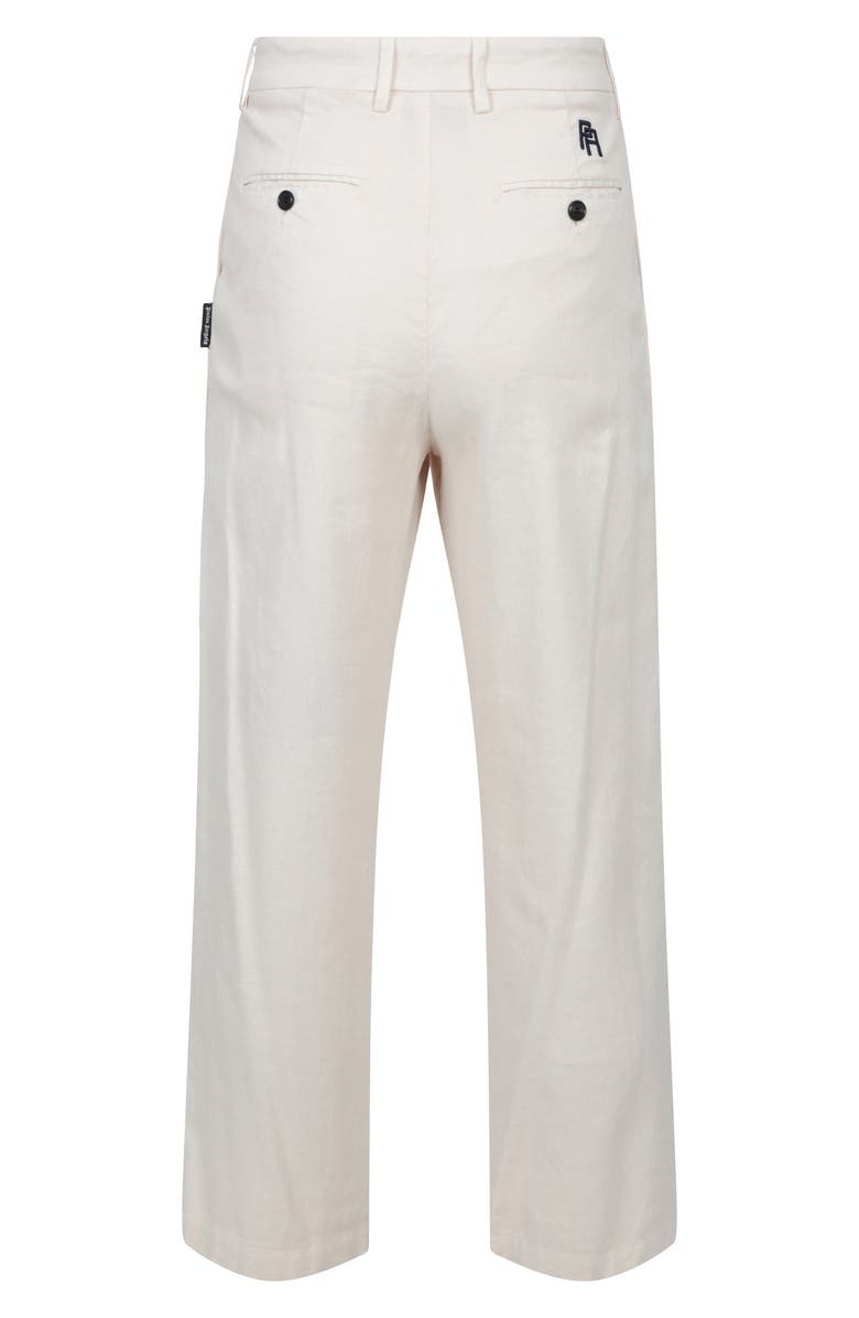Palm Angels Linen & Cotton Blend Chinos, Alternate, color, White Black