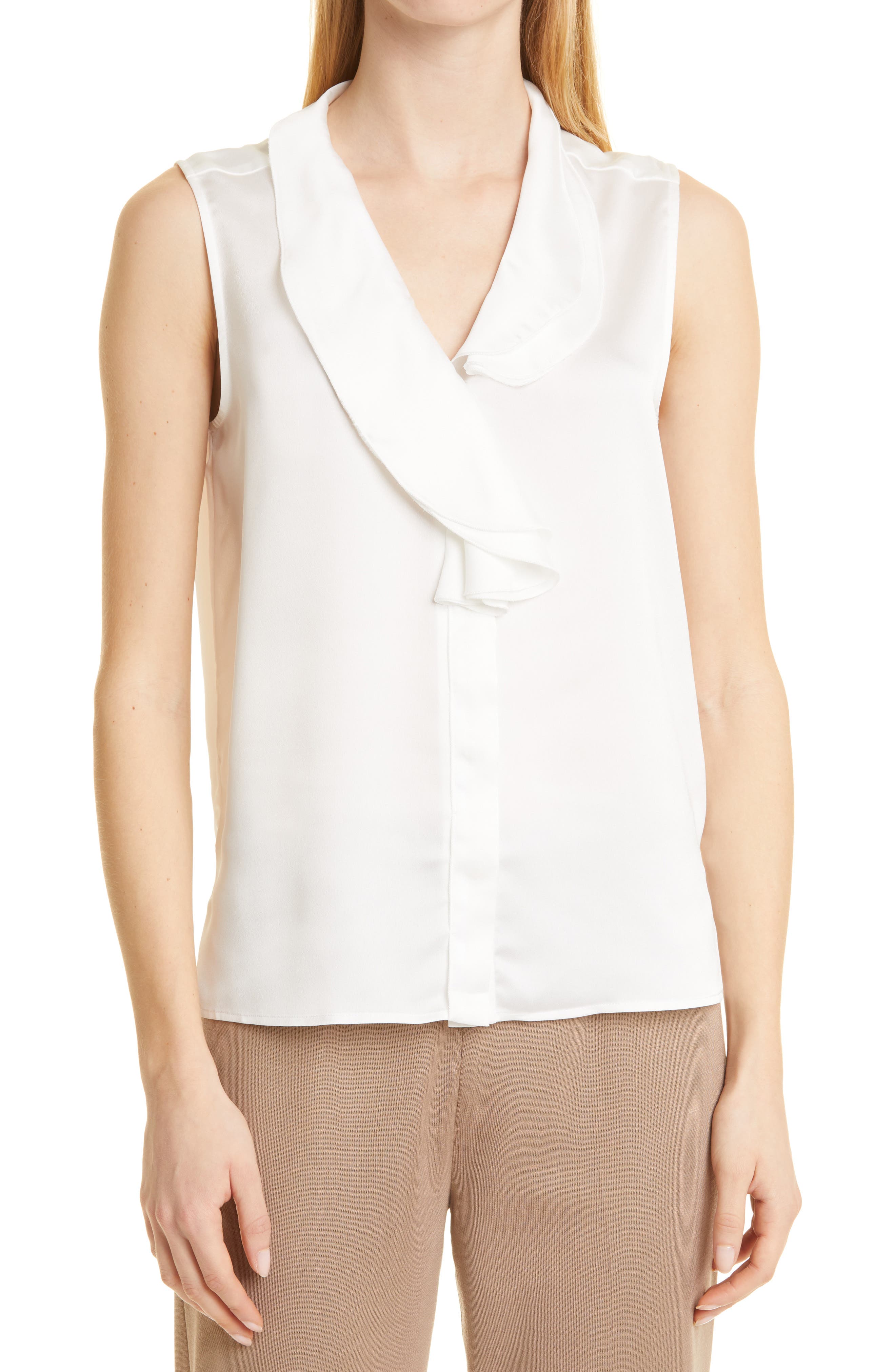 Cascading Lapel Sleeveless Top - image 3