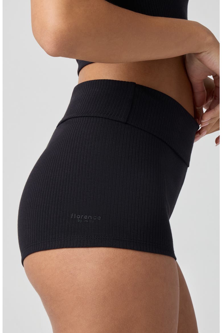 Shortie Rib Shorts, Alternate, color, BLACK
