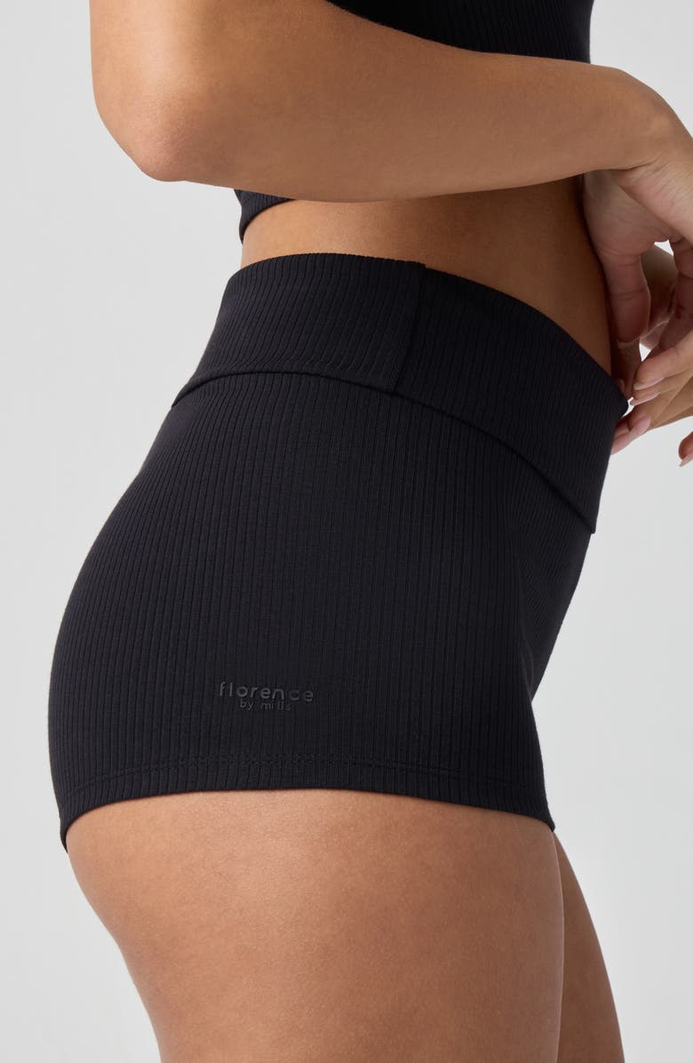 Florence by Mills Shortie Rib Shorts, Alternate, color, Black