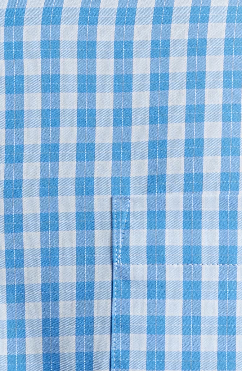 Peter Millar Leven Check Performance Twill Button-Down Shirt, Alternate, color, Blue Poppy