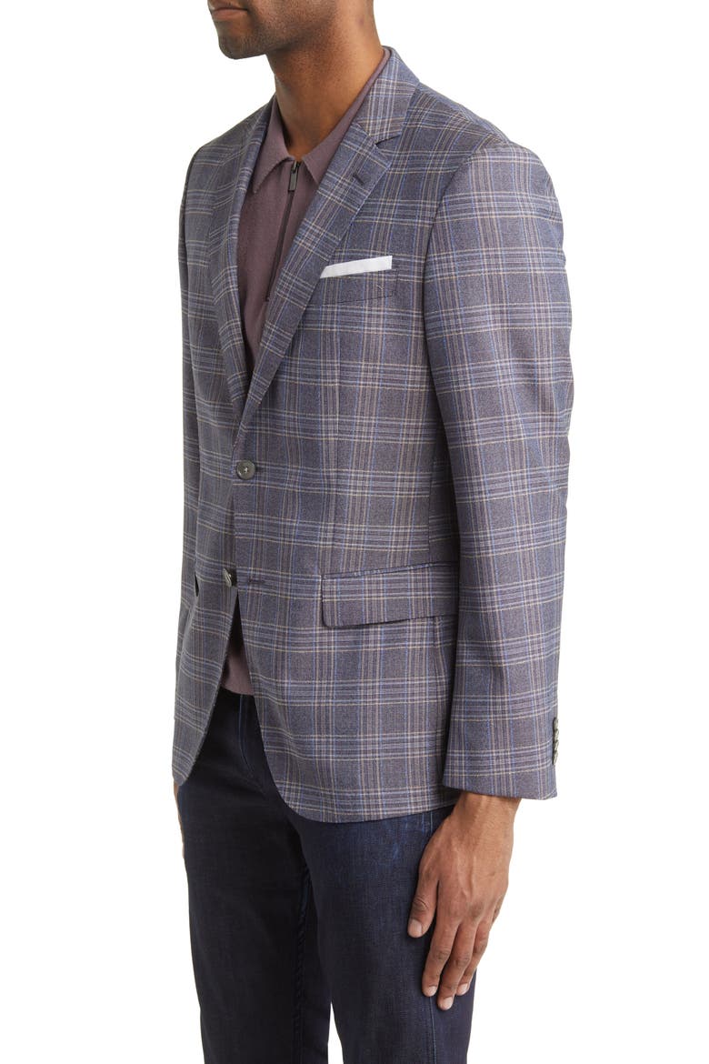 Hutson Plaid Wool Sport Coat, Alternate, color, PURPLE/ NAVY