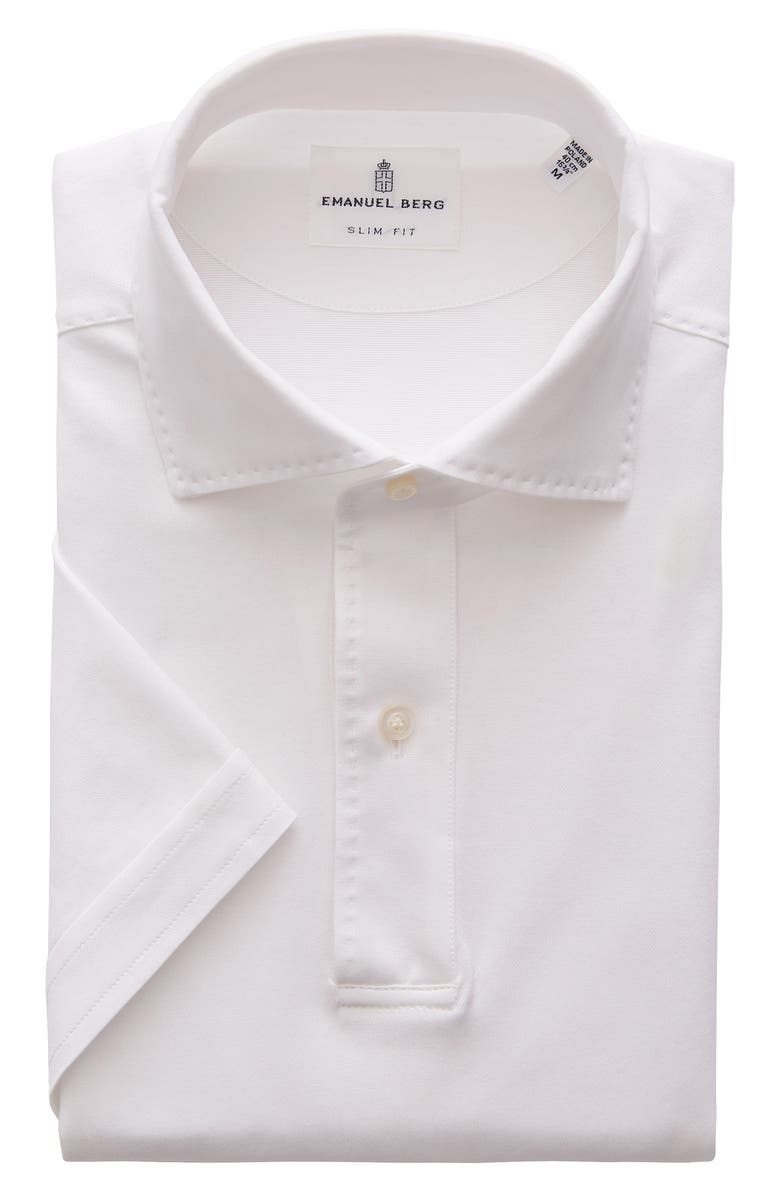 Emanuel Berg Textured Luxe Polo, Alternate, color, White