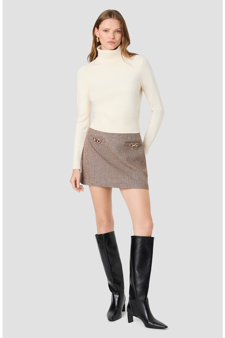 Naya Herringbone Miniskirt, Alternate, color, NAYA HERRINGBONE
