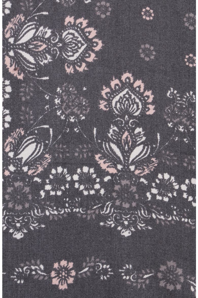 Western Block Print Square Scarf, Alternate, color, BLACK